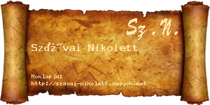 Szávai Nikolett névjegykártya